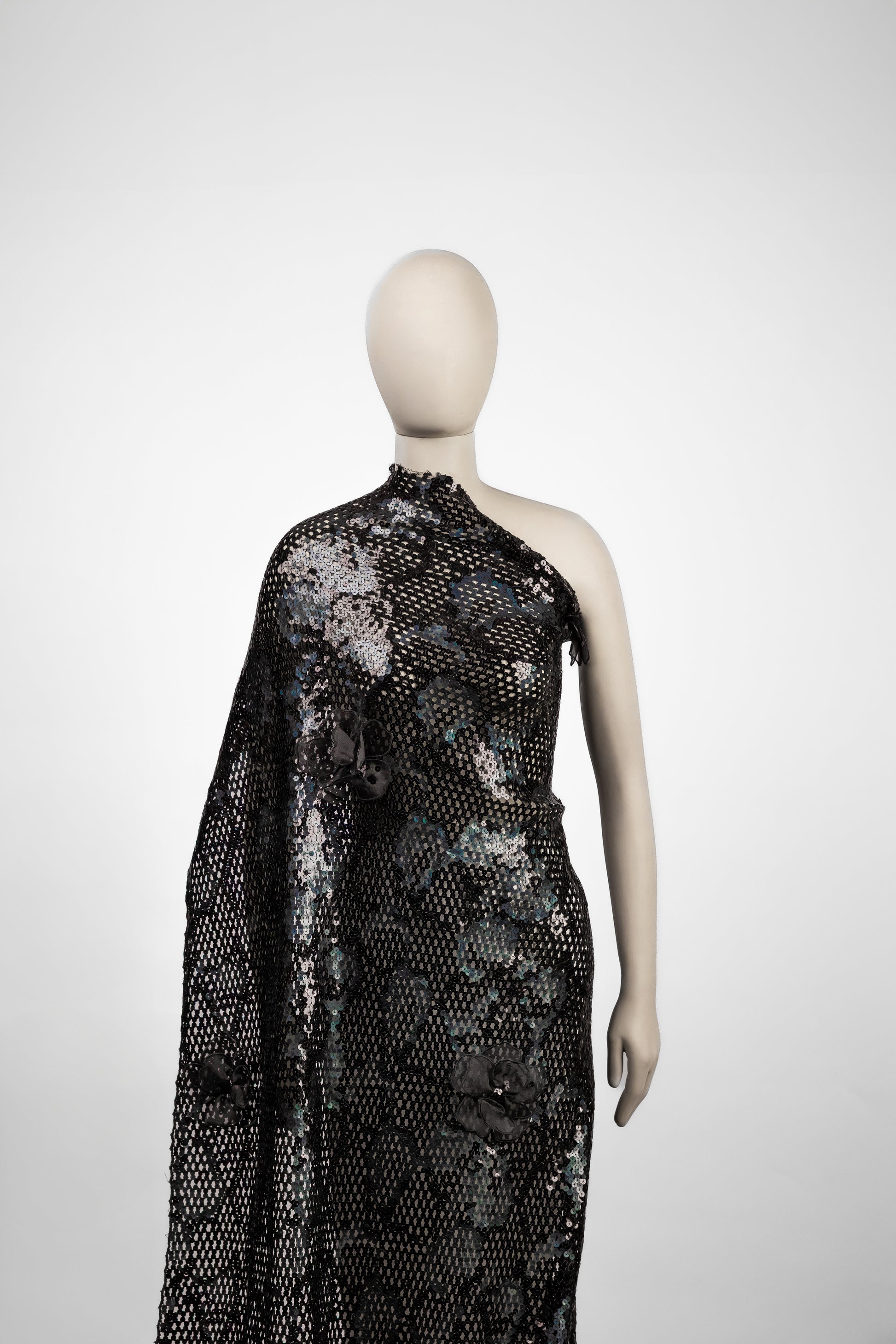 Gibber with Sequins With Floral Organza