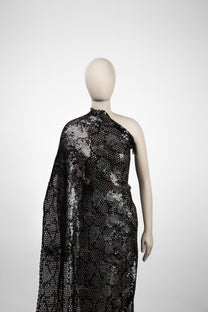 Gibber with Sequins With Floral Organza