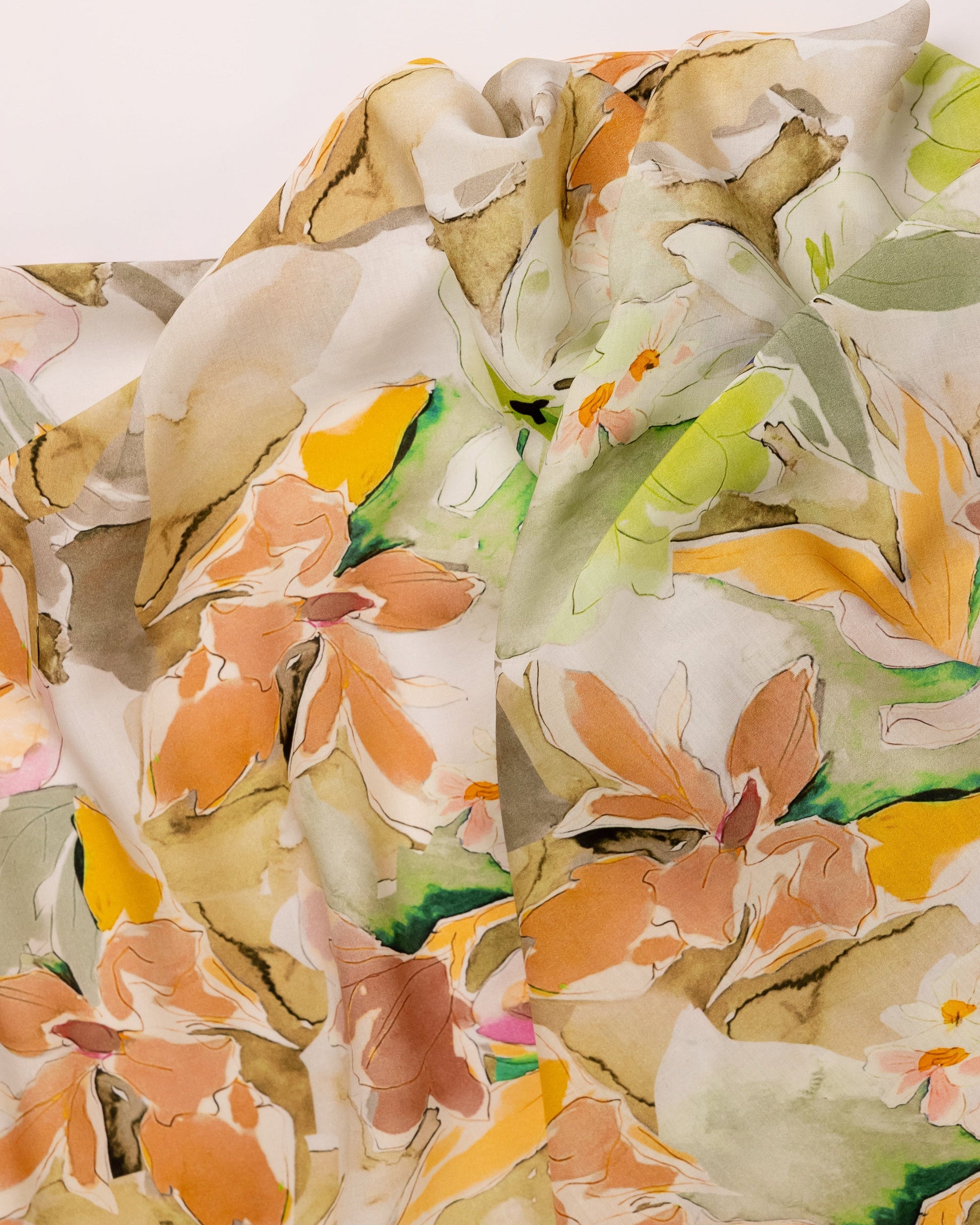 Cotton Viscose Floral Fabric