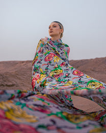 Silk Cotton Floral Fabric