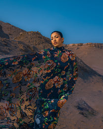 Silk Lurex Floral Fabric