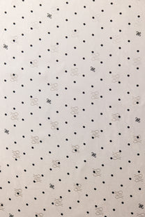 Soie naturelle avec logo à pois