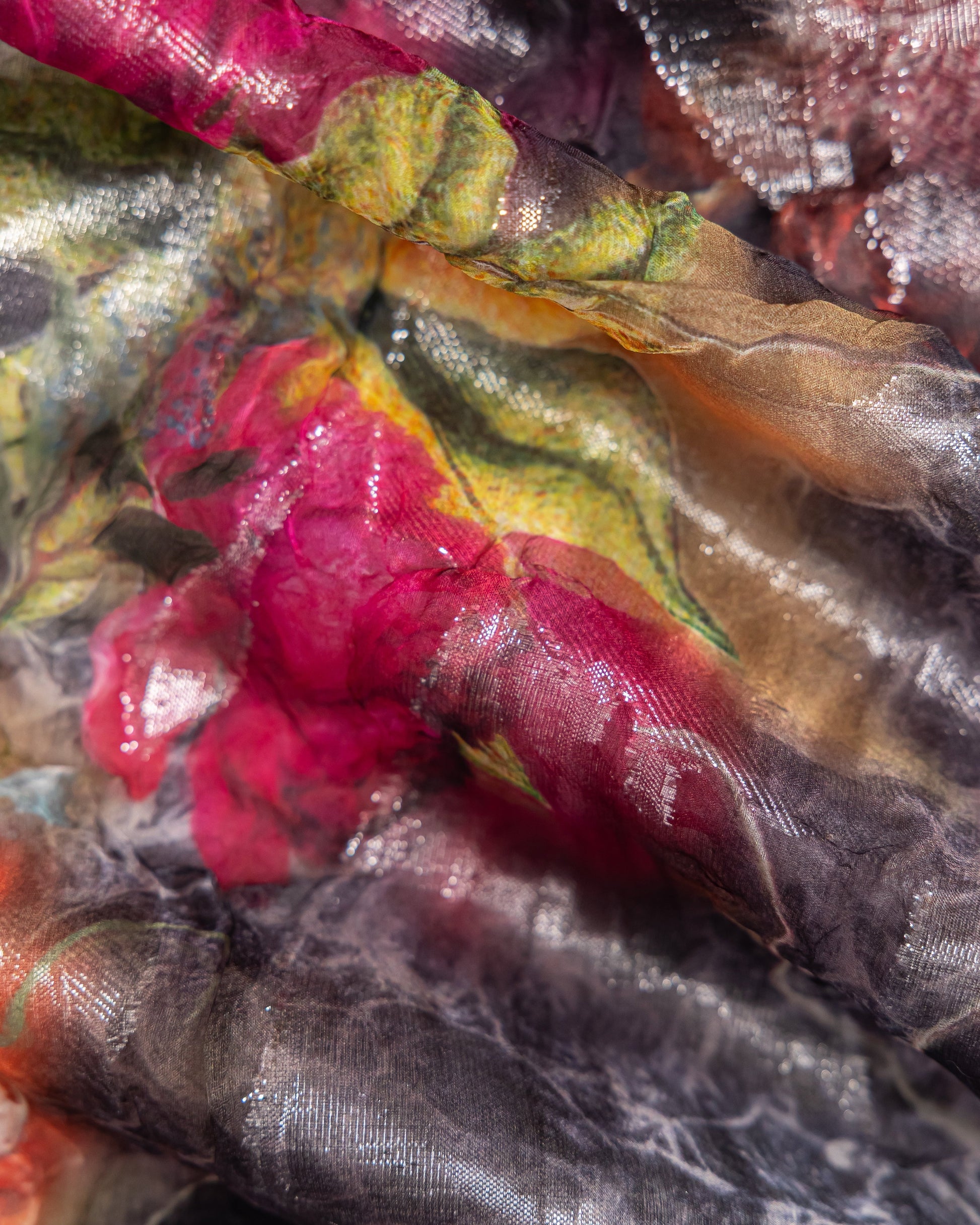 Silk Jacquard Floral Fabric