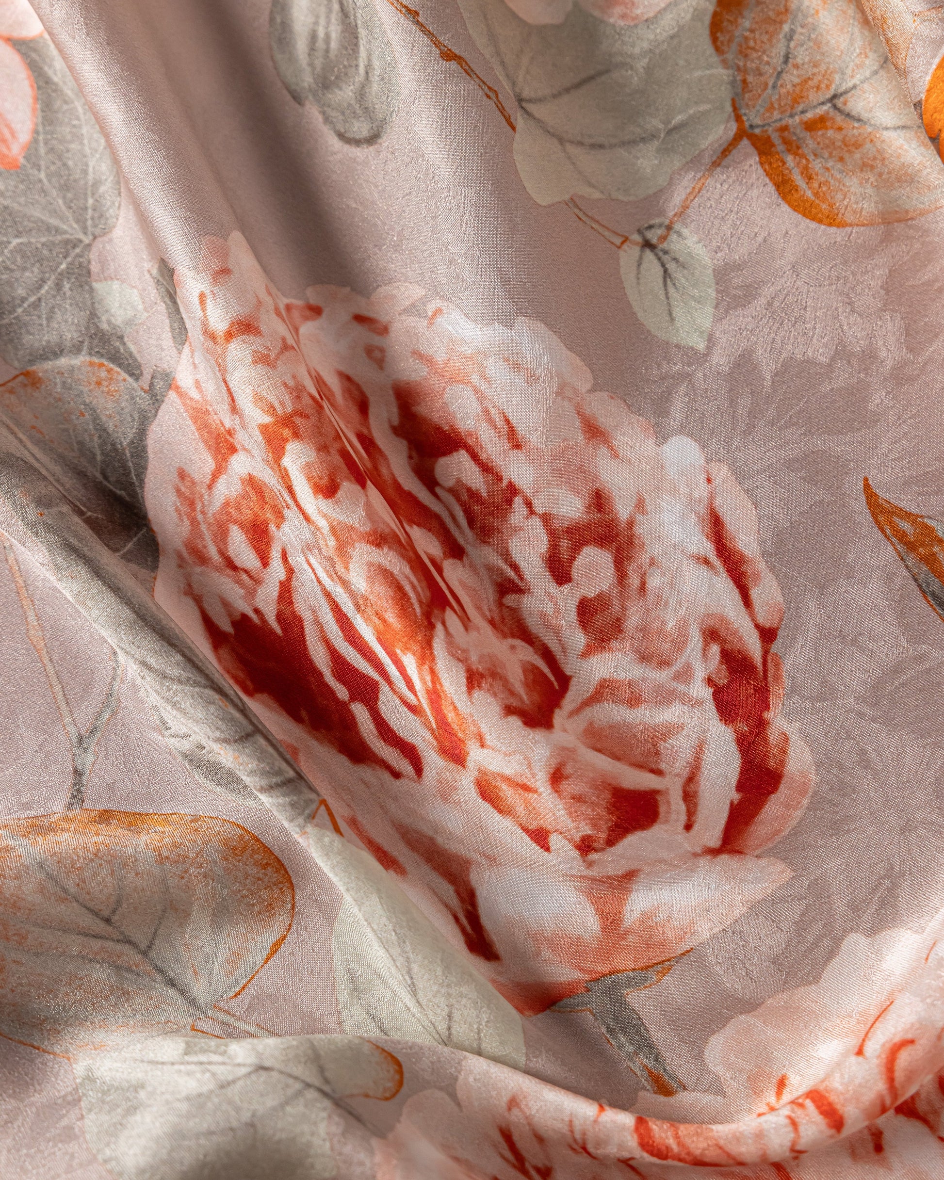 Silk Satin Floral Fabric
