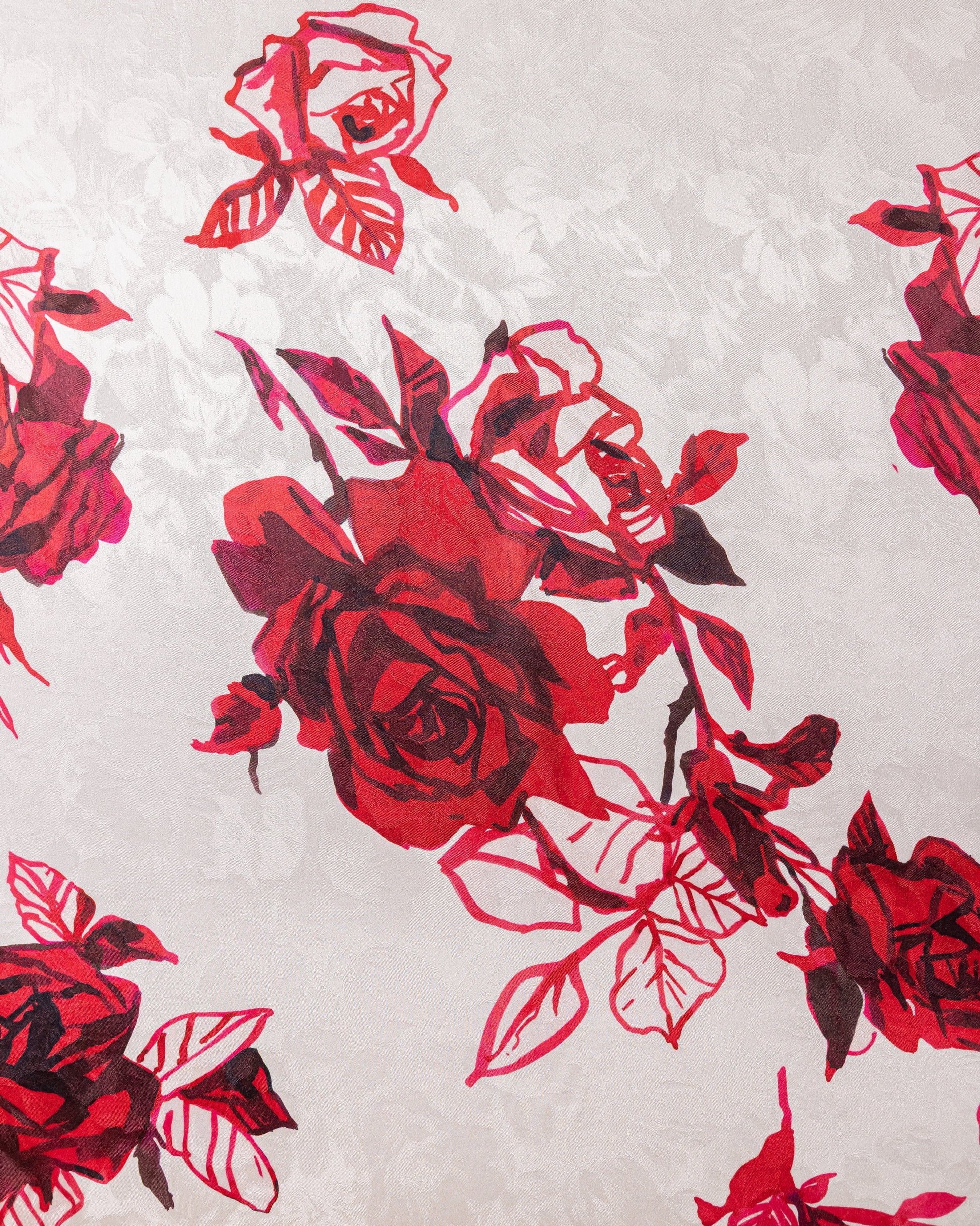 Silk Satin Floral Fabric