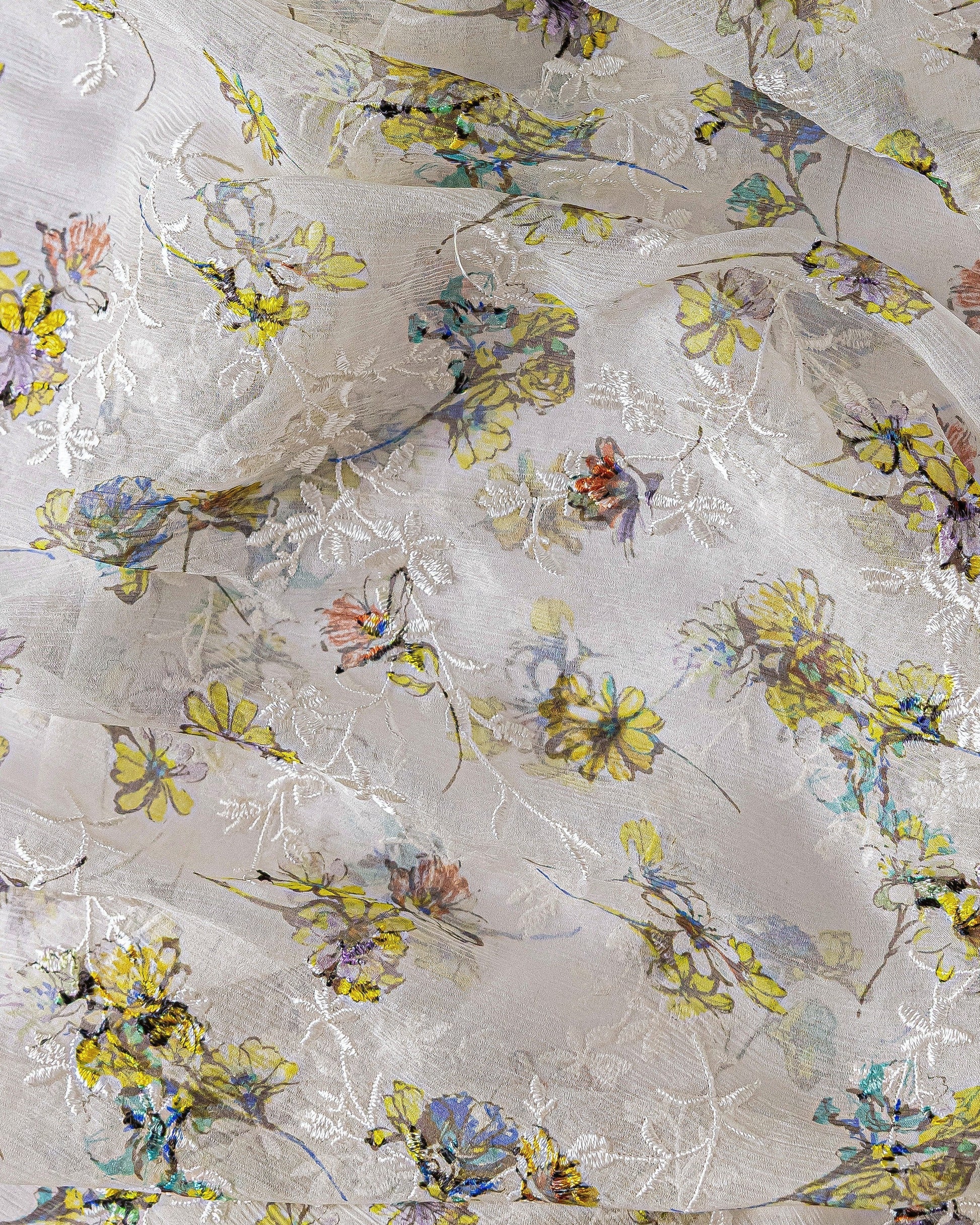 Silk Chiffon Floral Fabric