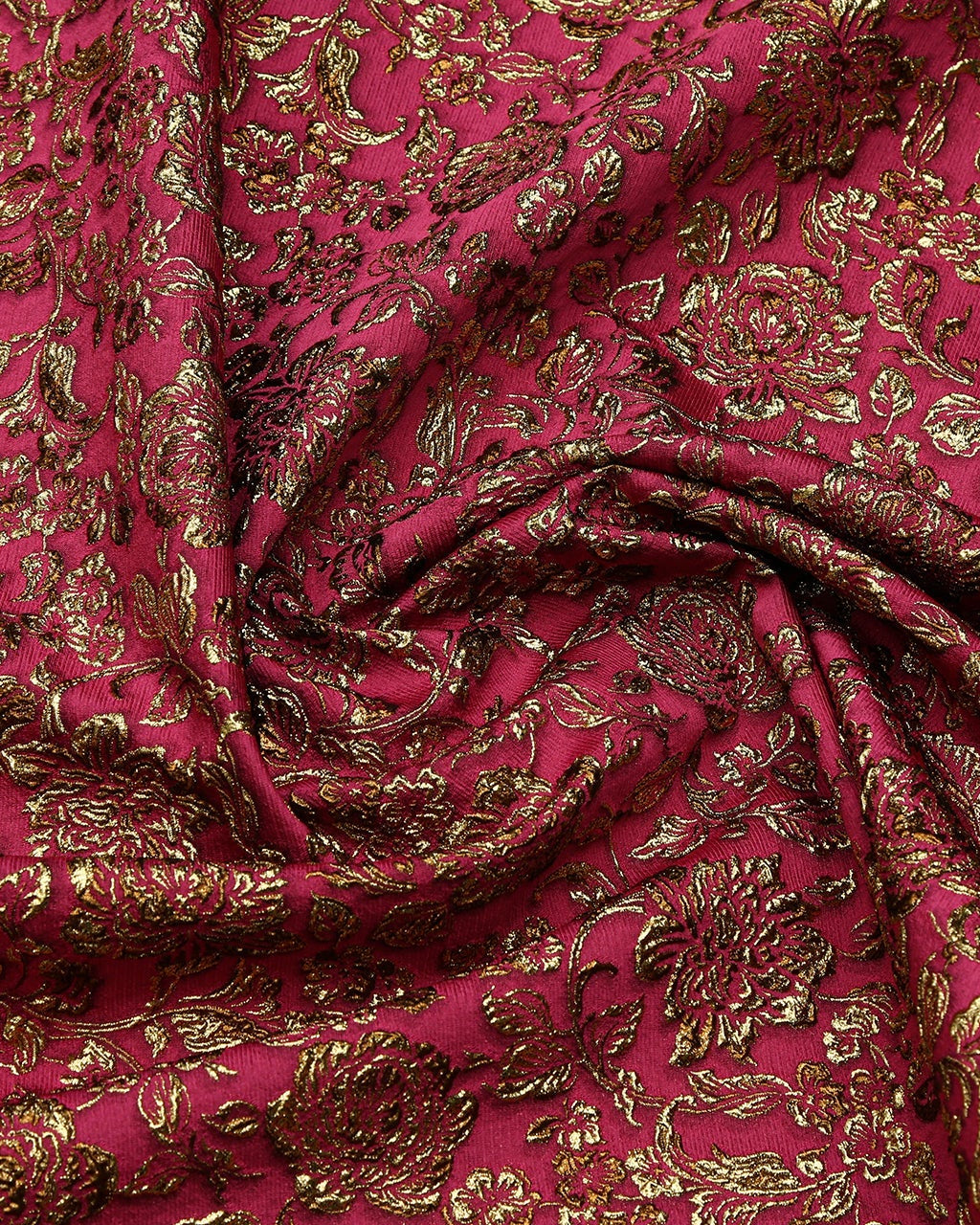 Silk Jacquard Floral Fabric