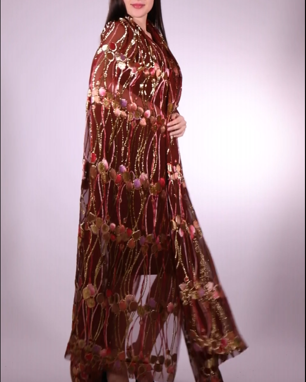 Poly Silk Lurex Floral Lace