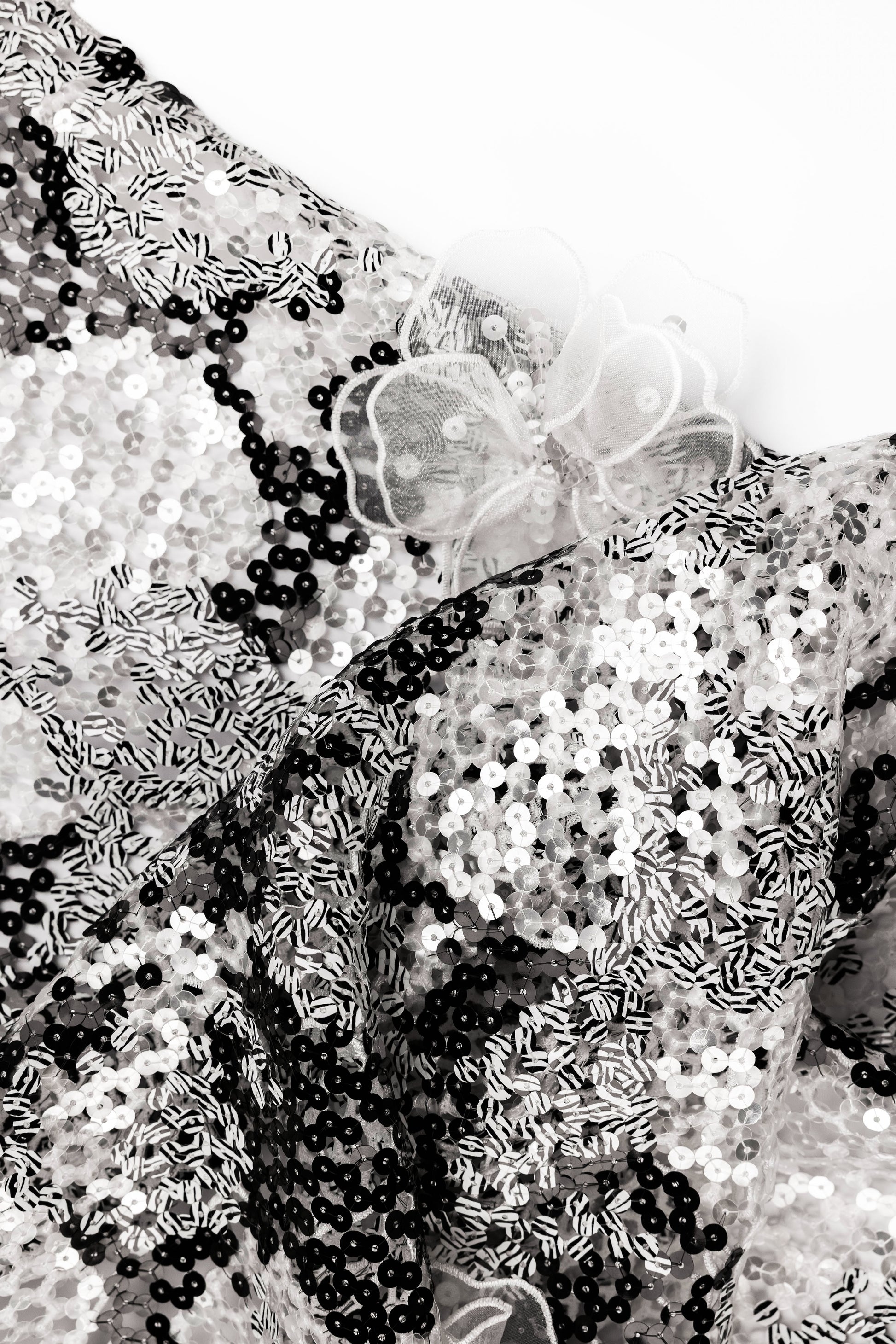 Gibber with Sequins With Floral Organza