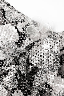 Gibber with Sequins With Floral Organza