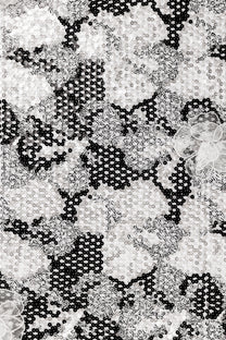 Gibber with Sequins With Floral Organza