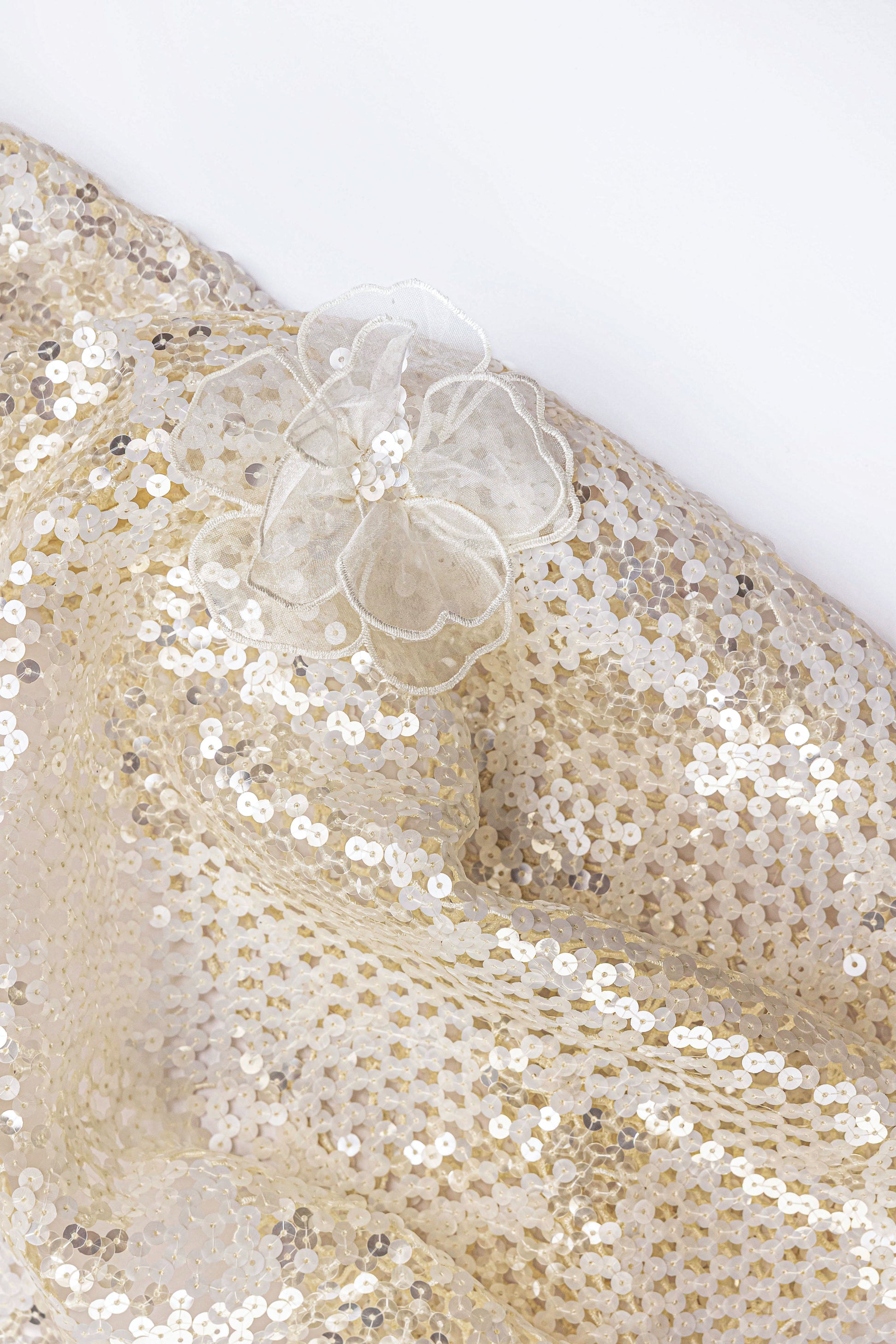Gibber with Sequins With Floral Organza
