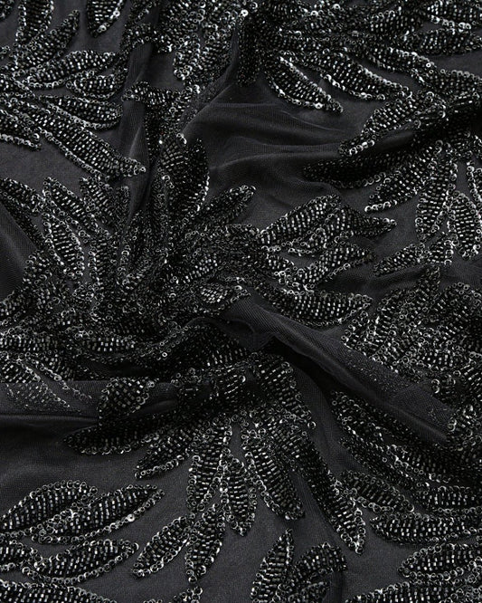 Beaded Silk Tulle Beaded Fabric - Polyester - Sharqiya - الشرقية