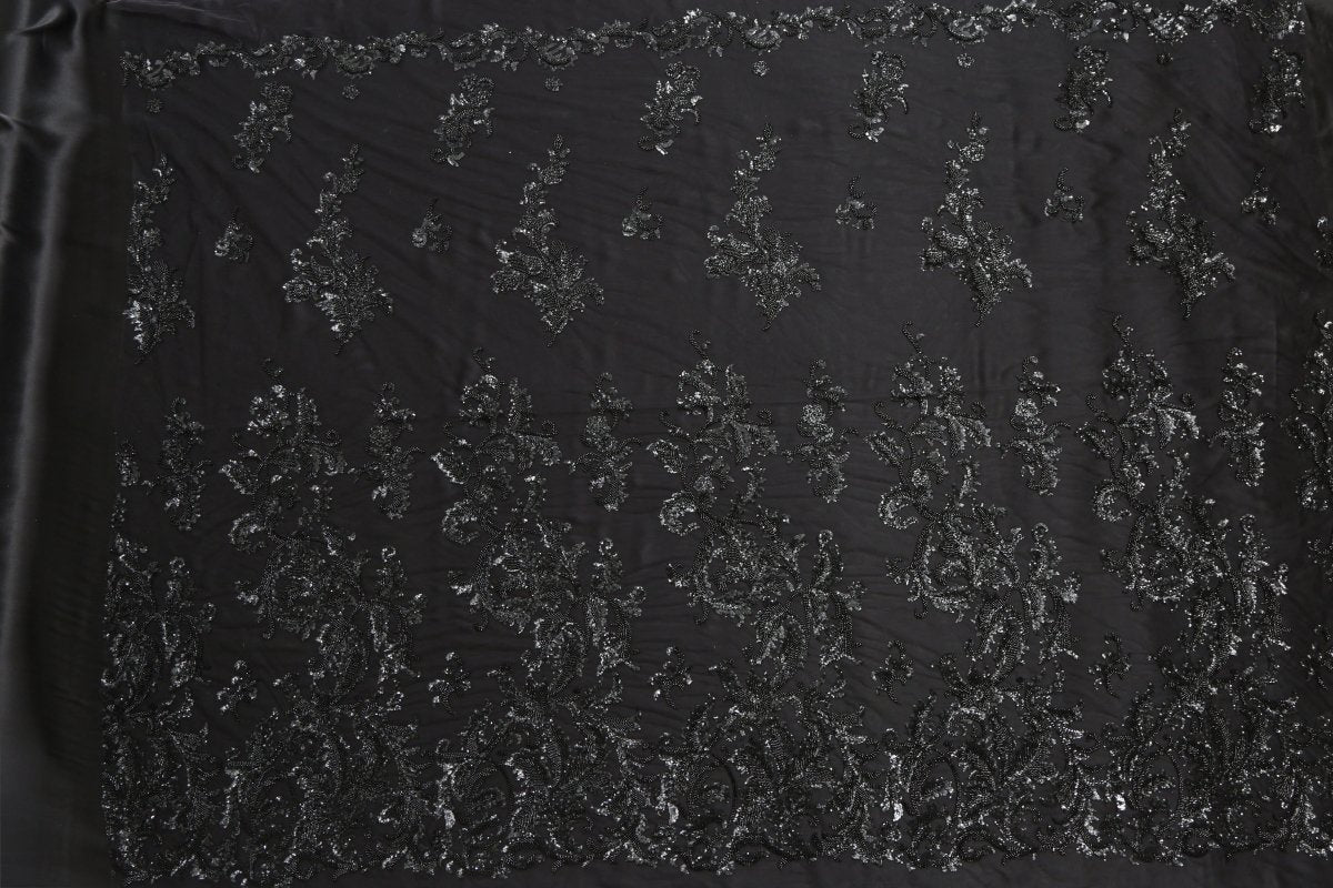 Beaded Silk Tulle Beaded Fabric - Polyester - Sharqiya - الشرقية