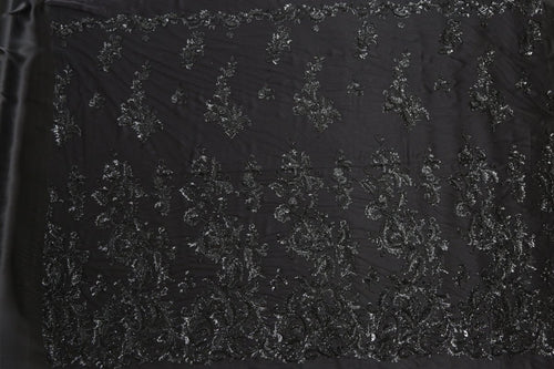 Beaded Silk Tulle Beaded Fabric - Polyester - Sharqiya - الشرقية