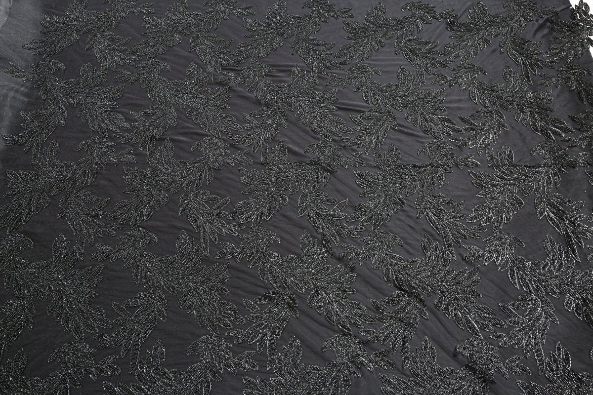 Beaded Silk Tulle Beaded Fabric - Polyester - Sharqiya - الشرقية