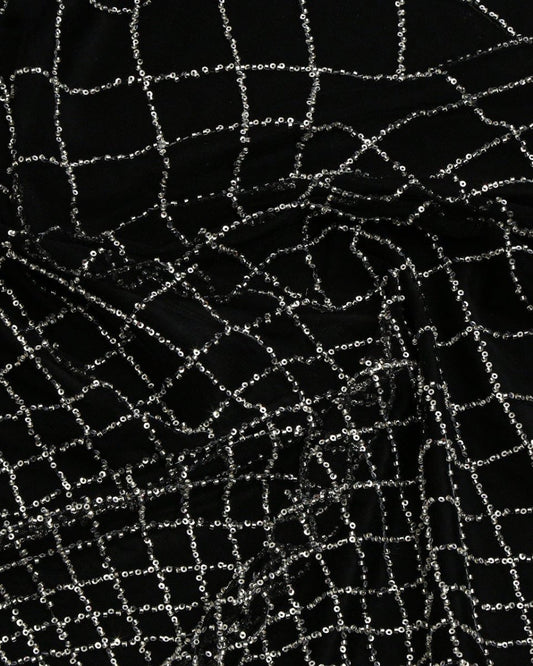 Beaded Silk Tulle Beaded Fabric - Polyester - Sharqiya - الشرقية