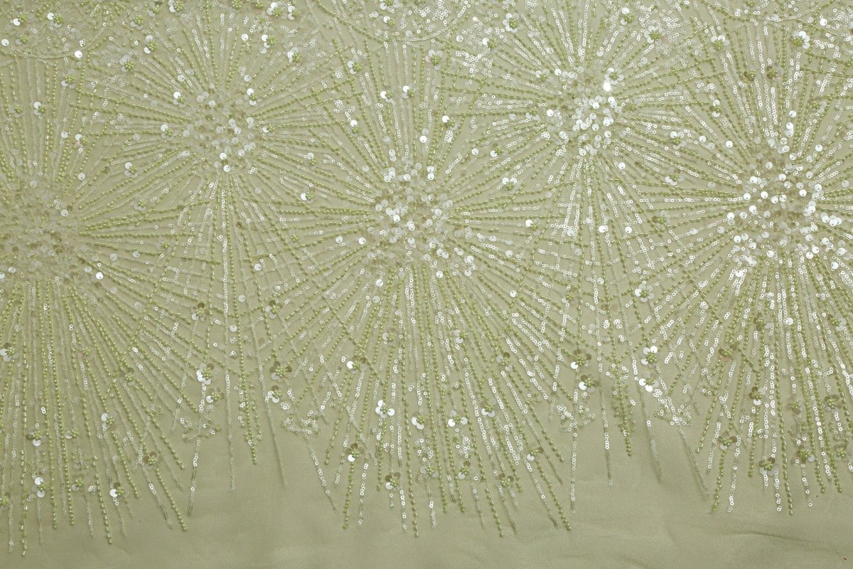 Beaded Silk Tulle Beaded Fabric - Polyester - Sharqiya - الشرقية
