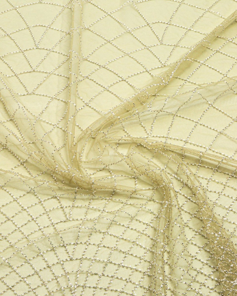 Beaded Silk Tulle Beaded Fabric - Polyester - Sharqiya - الشرقية