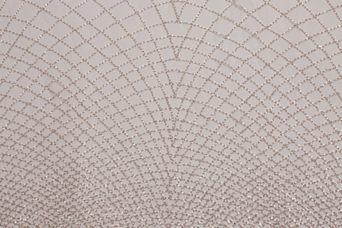 Beaded Silk Tulle Beaded Fabric - Polyester - Sharqiya - الشرقية