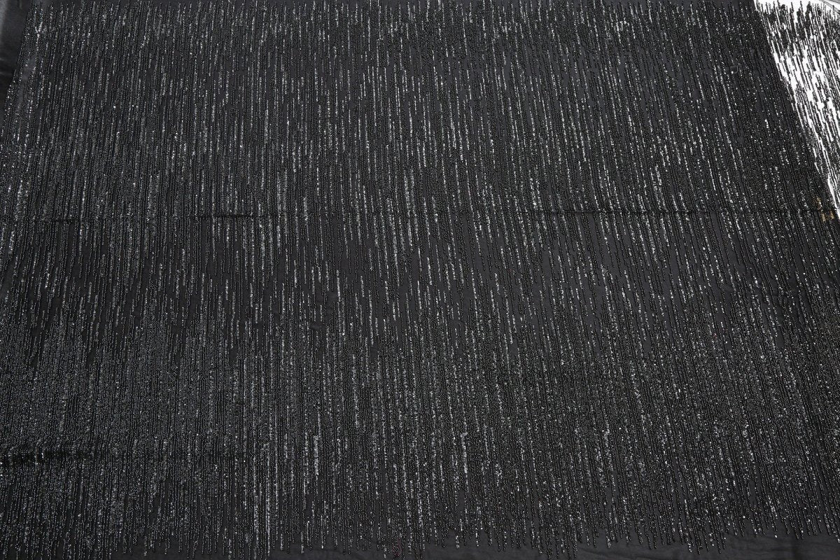 Beaded Silk Tulle Embroidered Fabric - Polyester - Sharqiya - الشرقية