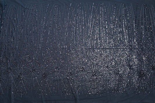 Beaded Silk Tulle Embroidery Fabric - Polyester - Sharqiya - الشرقية