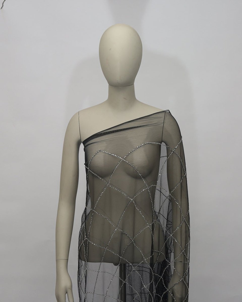 Beaded Tulle Sequins Fabric - Sharqiya - الشرقية