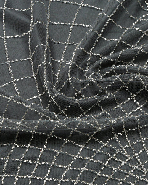 Beaded Tulle Sequins Fabric - Sharqiya - الشرقية