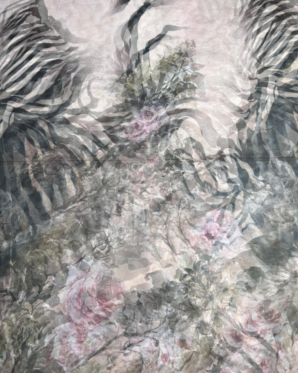 Chiffon Tulle Floral Fabric - Polyester - Sharqiya - الشرقية