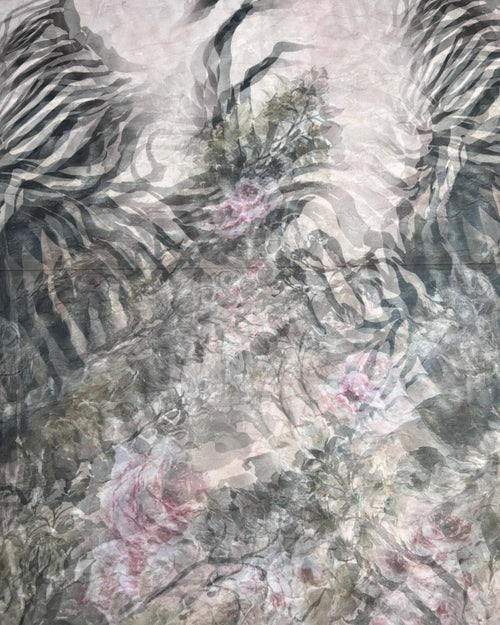 Chiffon Tulle Floral Fabric - Polyester - Sharqiya - الشرقية