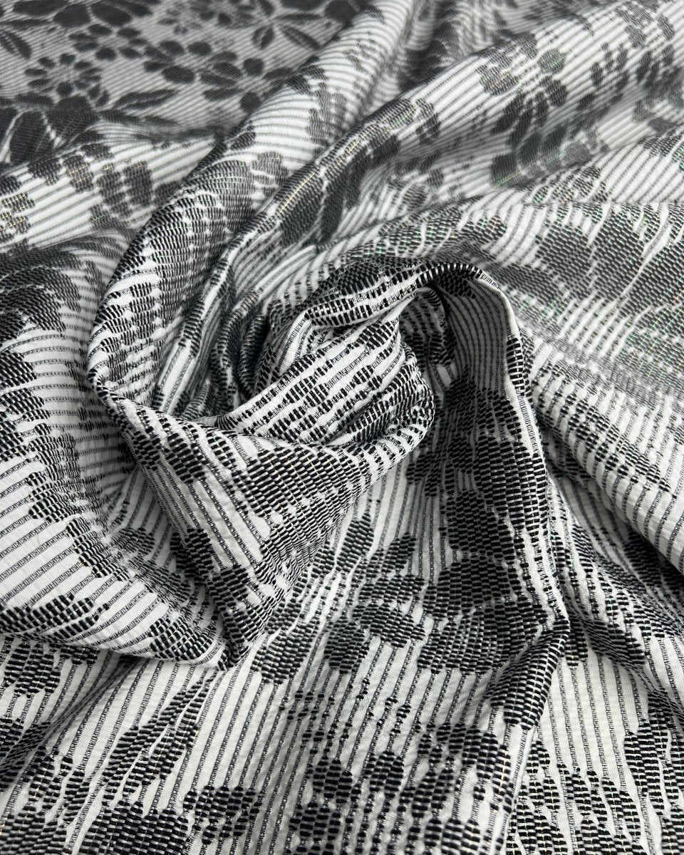 Cotton Jacquard Floral Fabric - Polyester - Sharqiya - الشرقية