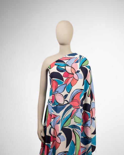 Cotton Viscose Floral Fabric - Sharqiya - الشرقية