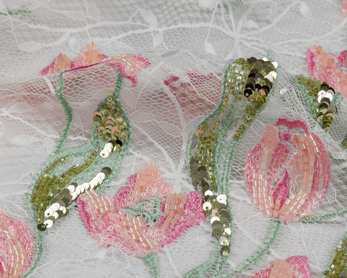 Dantel Embroidery with Beeds Sequins - Sharqiya - الشرقية