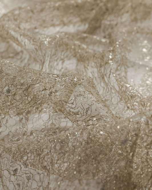 French Lurex Polyester Floral Fabric - Sharqiya - الشرقية