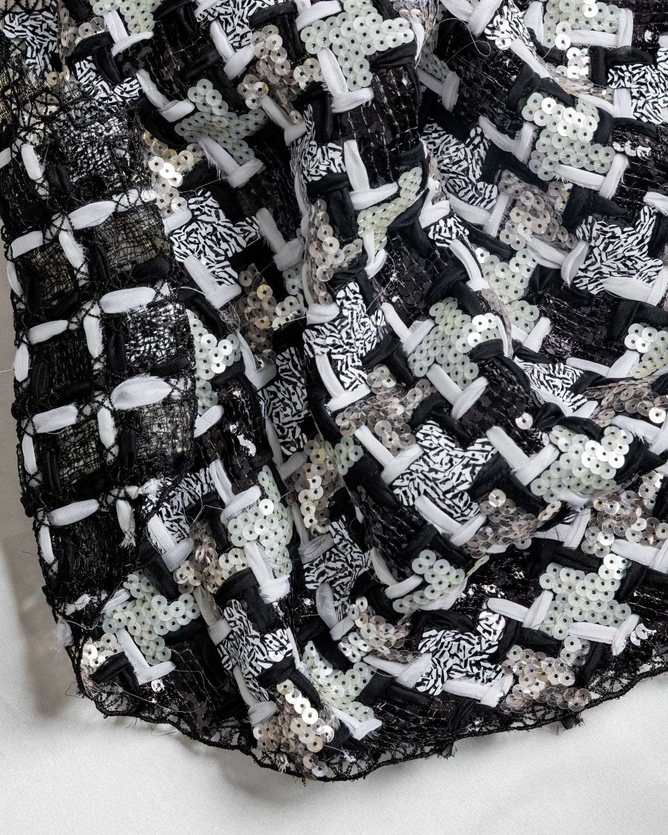 Giber Mesh Sequins with Chiffon Pure silk - Sharqiya - الشرقية