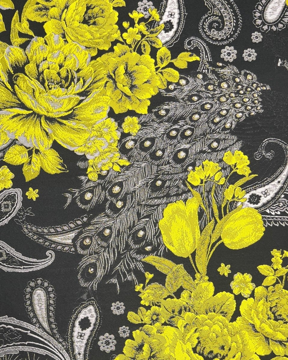 Italian Jacquard Floral Fabric - Polyester - Acetate - Sharqiya - الشرقية