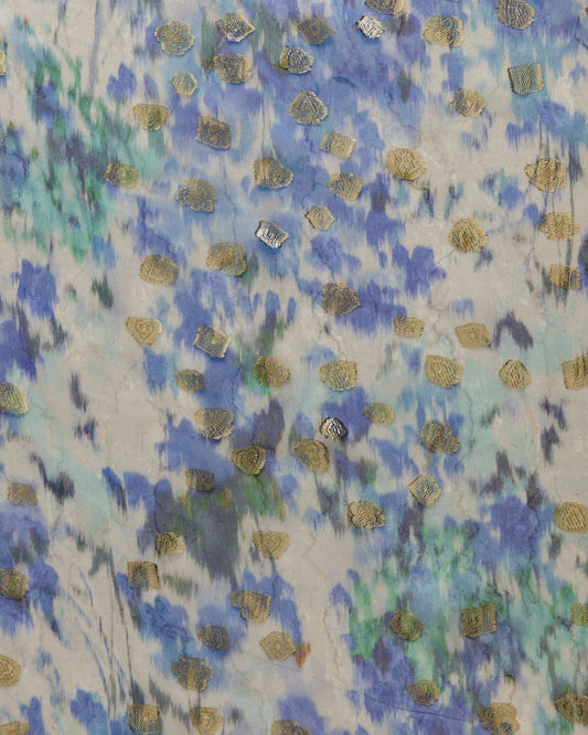 Italian Lurex Chiffon Floral Fabric - Polyester - Sharqiya - الشرقية