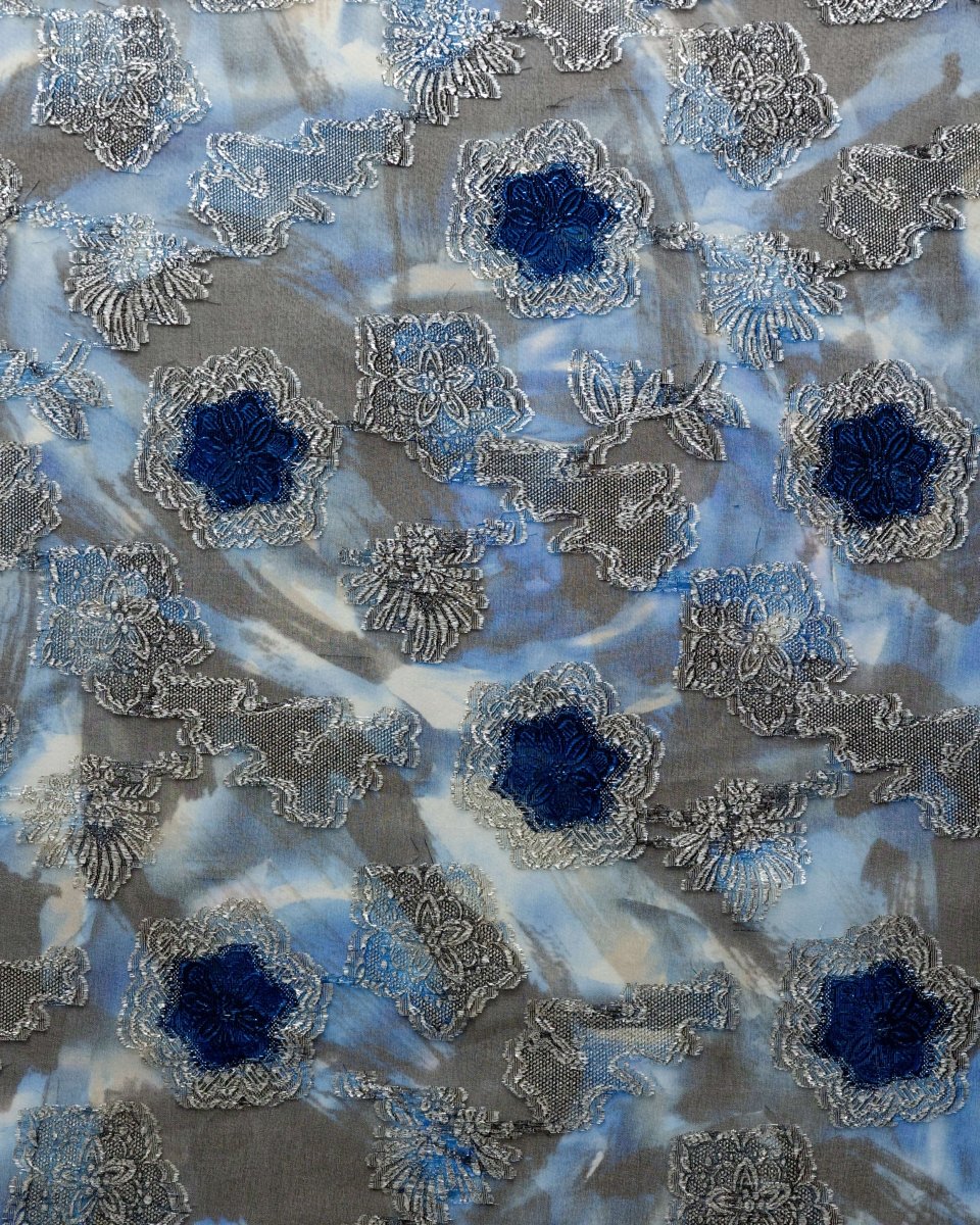 Italian Silk Jacquard Floral Fabric - Polyester - Sharqiya - الشرقية