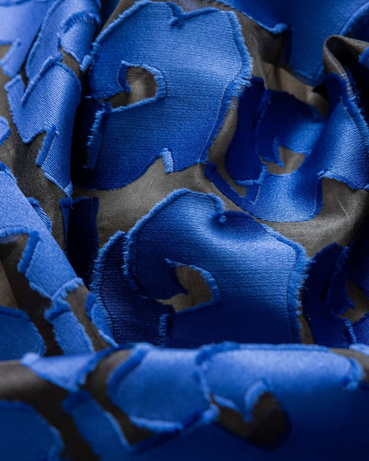 Italian Silk Jacquard Geometric Fabric - Burnout - Sharqiya - الشرقية
