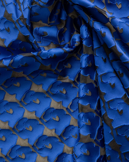 Italian Silk Jacquard Geometric Fabric - Burnout - Sharqiya - الشرقية