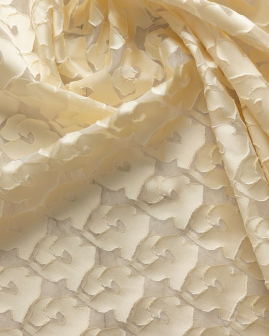 Italian Silk Jacquard Geometric Fabric - Polyester, Viscose - Sharqiya - الشرقية