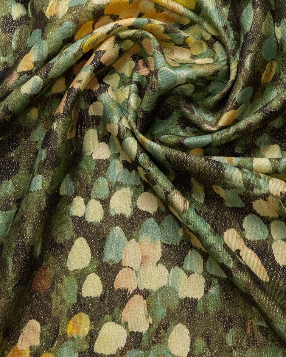 Italian Silk Lurex Geometric Fabric - Pure Silk - Sharqiya - الشرقية