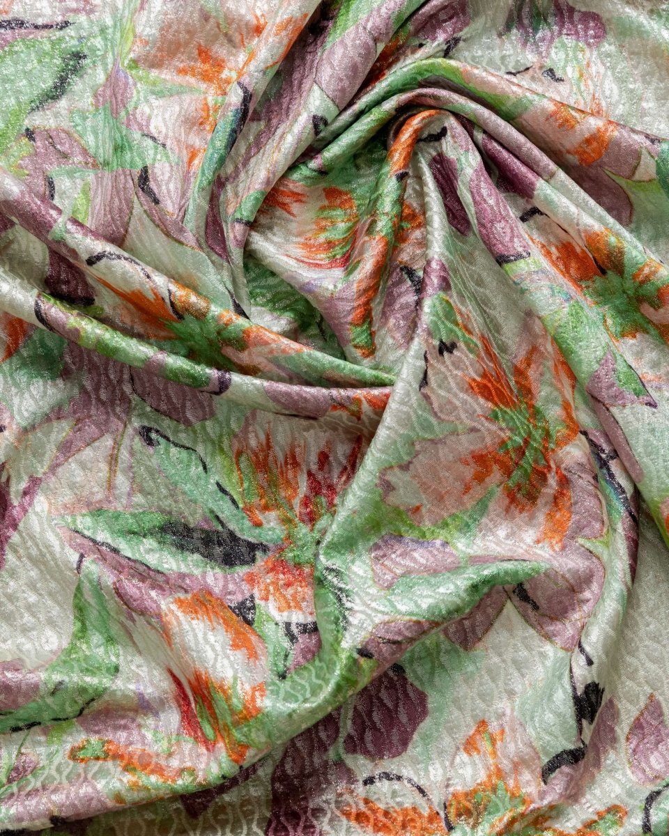 Italian Silk Wool Floral Fabric - Jacquard - Sharqiya - الشرقية