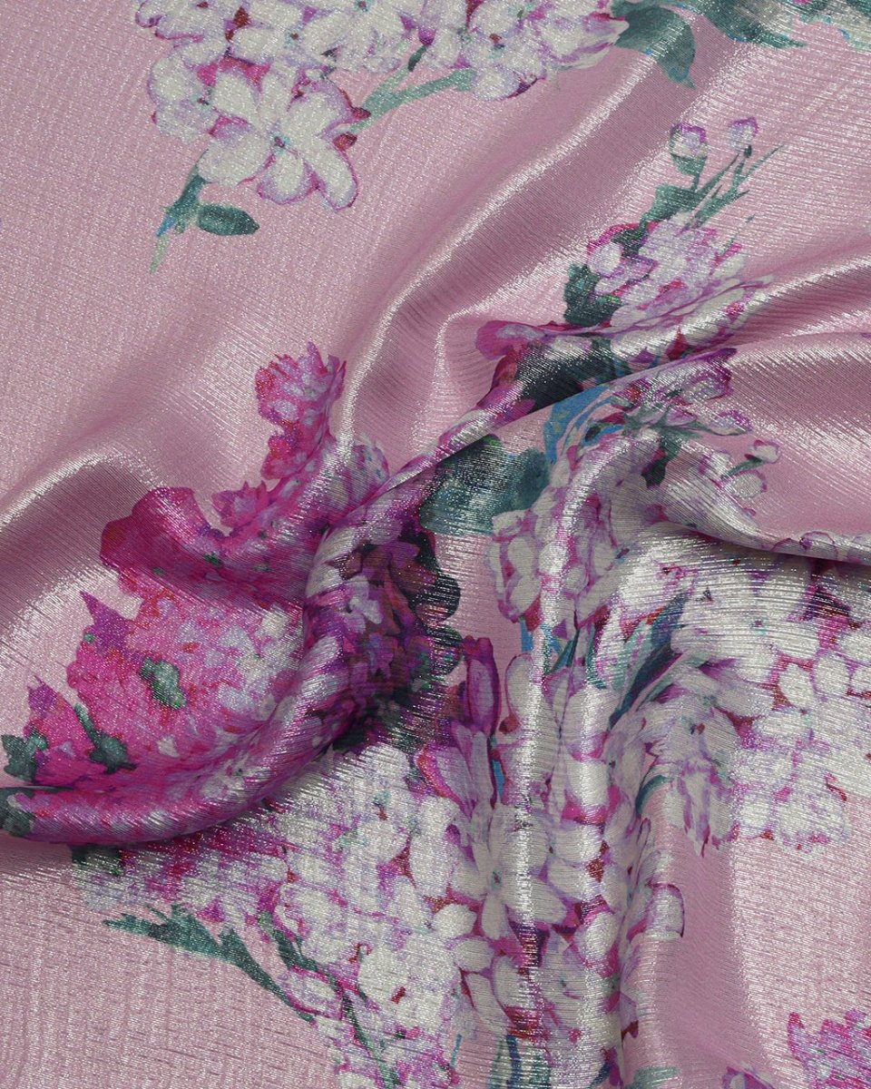 Jacob Sheilefer Silk Lurex Floral Fabric - Pure Silk - Sharqiya - الشرقية