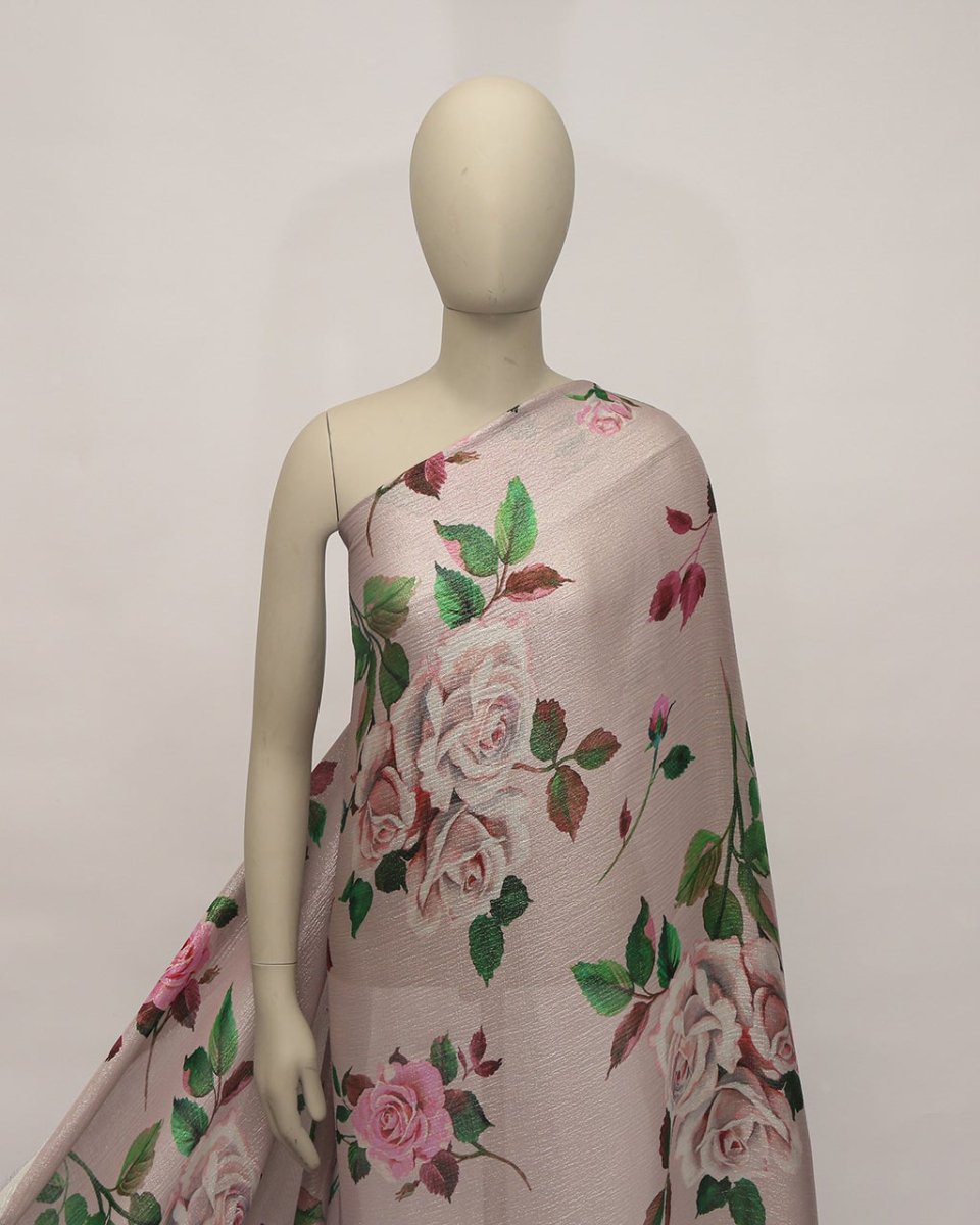 Jacob Sheilefer Silk Lurex Floral Fabric - Pure Silk - Sharqiya - الشرقية