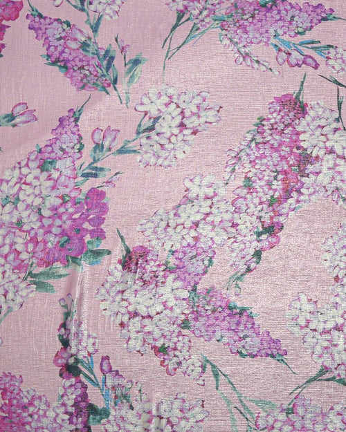 Jacob Sheilefer Silk Lurex Floral Fabric - Pure Silk - Sharqiya - الشرقية