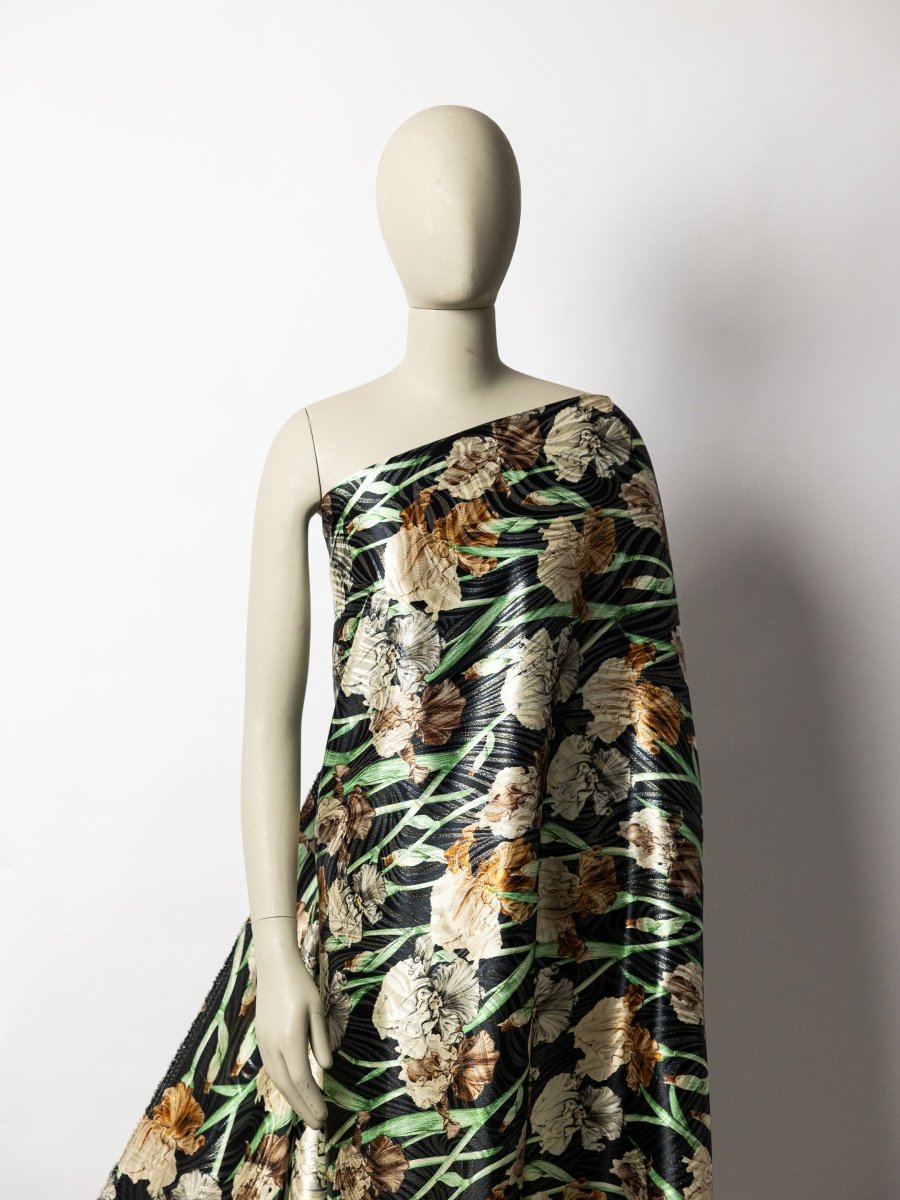 Jacquard Pure Silk With Gold & Silver Lurex - Sharqiya - الشرقية