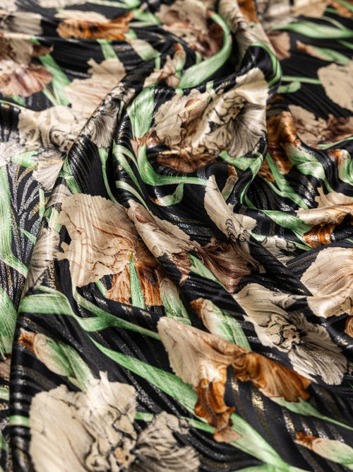Jacquard Pure Silk With Gold & Silver Lurex - Sharqiya - الشرقية
