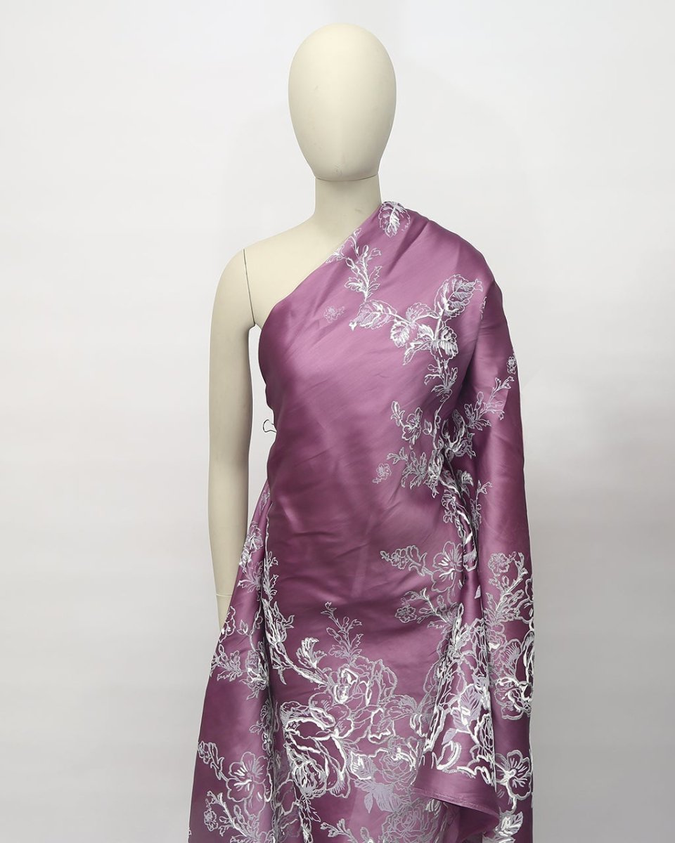 Korean Silk Jacquard Metallic Fabric - Pure Silk, Organza - Sharqiya - الشرقية