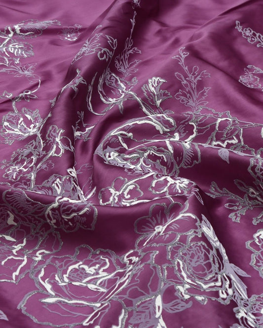 Korean Silk Jacquard Metallic Fabric - Pure Silk, Organza - Sharqiya - الشرقية